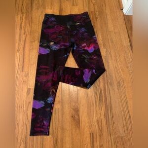 Soft Surroundings Pink,purple floral leggings, M
